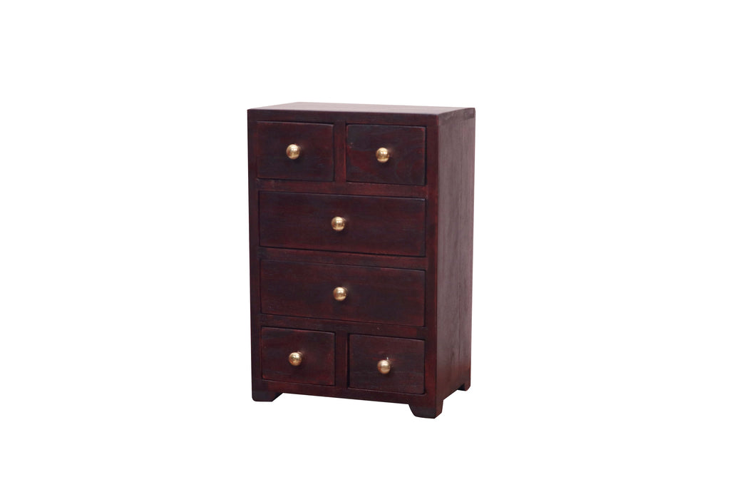 Milo Solid Wood 6 Drawer Desk Chest - Russet - product image 3