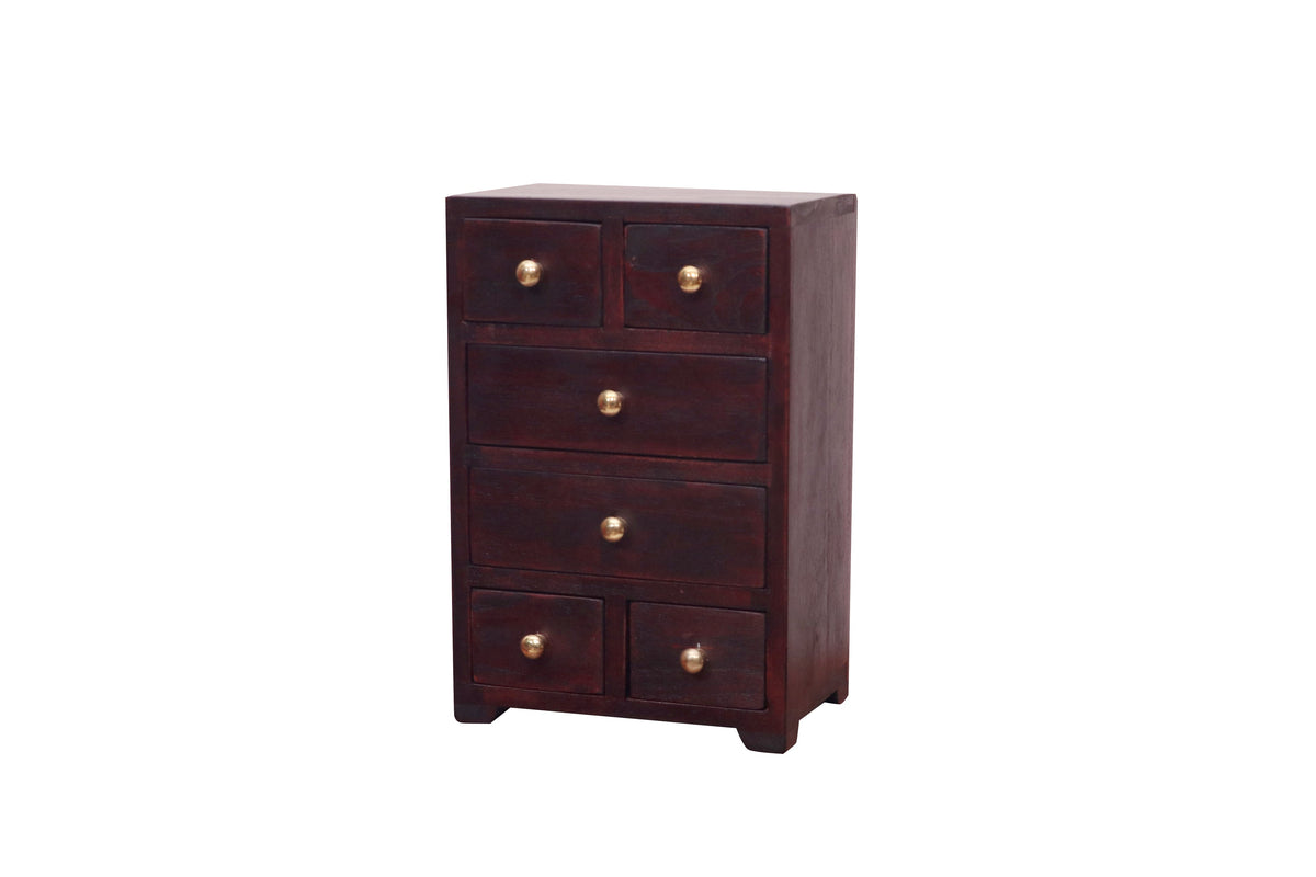 Milo Solid Wood 6 Drawer Desk Chest - Russet - product image 3