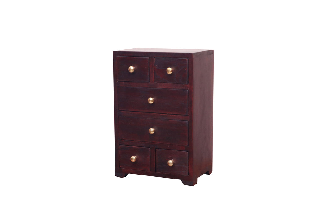 Milo Solid Wood 6 Drawer Desk Chest - Russet - product image 1
