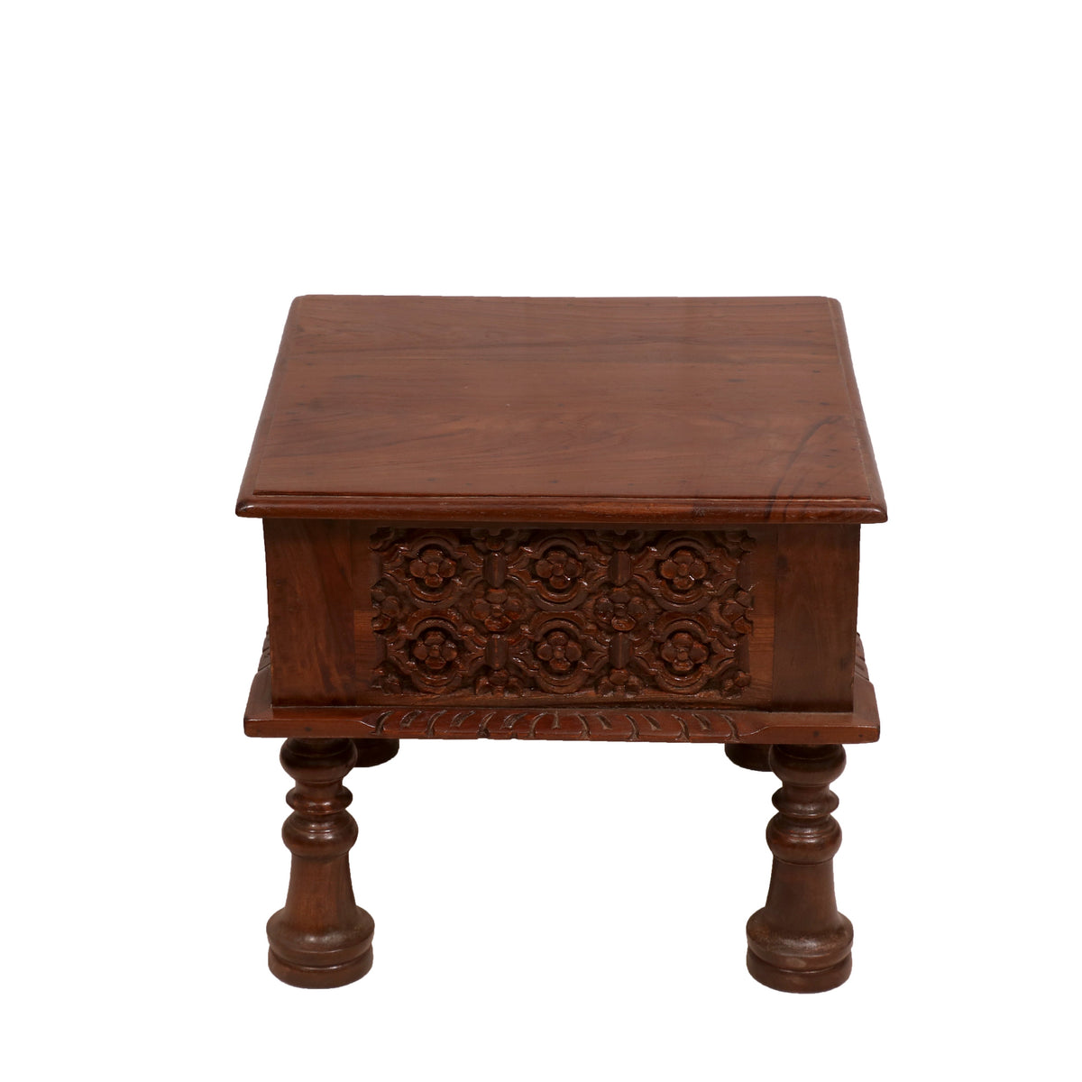 Sora Carved Rustic Side Table — view 2