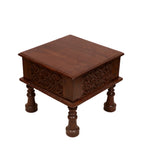 Sora Carved Rustic Side Table — view 1