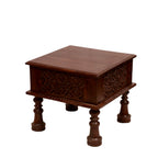 Sora Carved Rustic Side Table — view 3