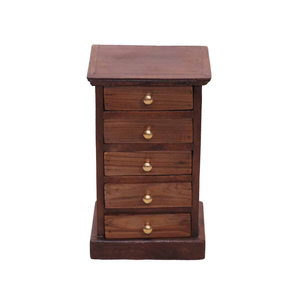 Fiora Solid Wood 5 Drawer Mini Bureau - Dark - product image 4