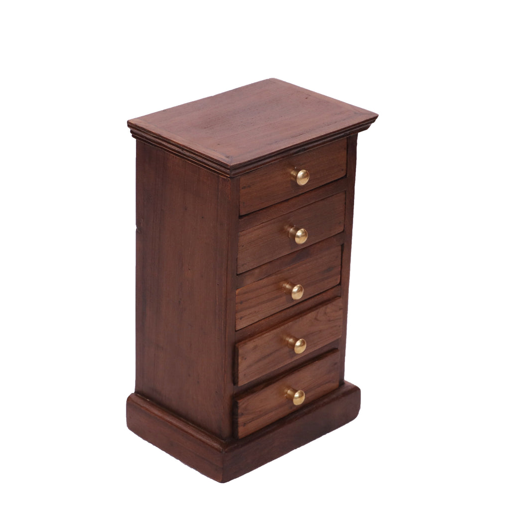 Fiora Solid Wood 5 Drawer Mini Bureau - Dark - product image 3