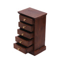 Fiora Solid Wood 5 Drawer Mini Bureau - Dark - product image 1