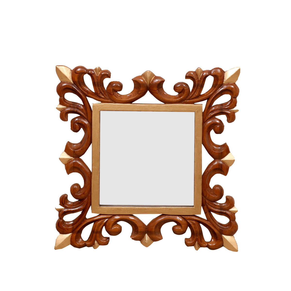 Greta Square Leaf Wall Mirror — view 2
