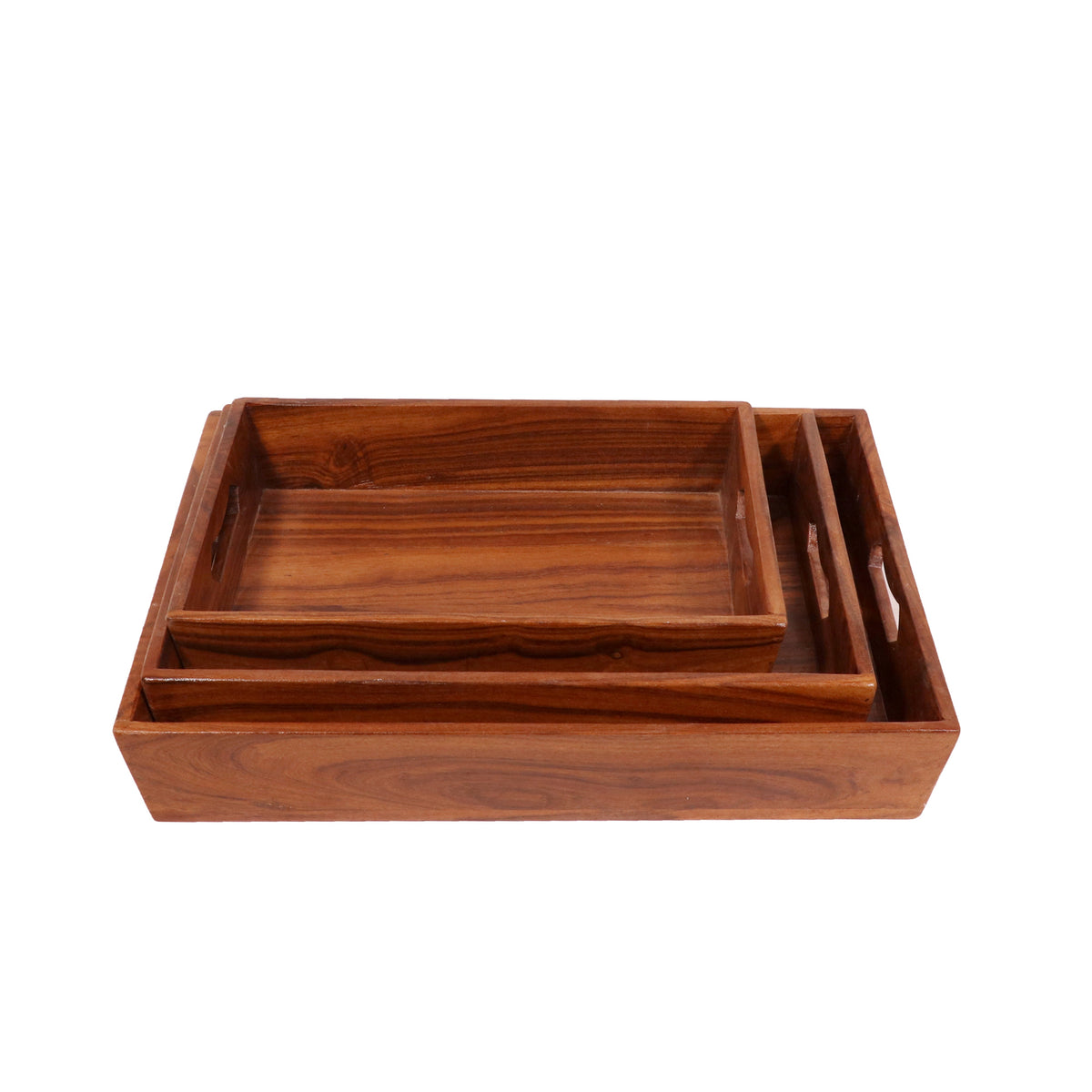Briar Solid Wood Serving Tray — Set of 3 — view 3