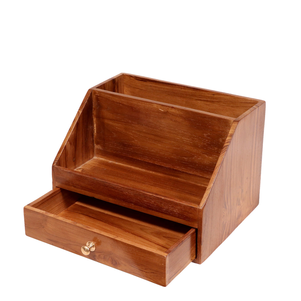Emery Solid Wood Single Drawer Desk Organizer - product image 1