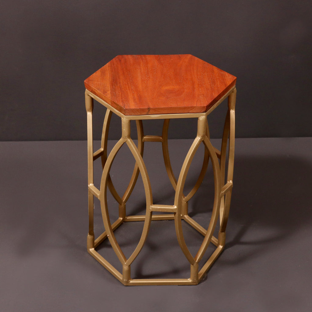 Zelia Hexagonal Gold Side Table — view 1