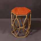 Zelia Hexagonal Gold Side Table — view 1