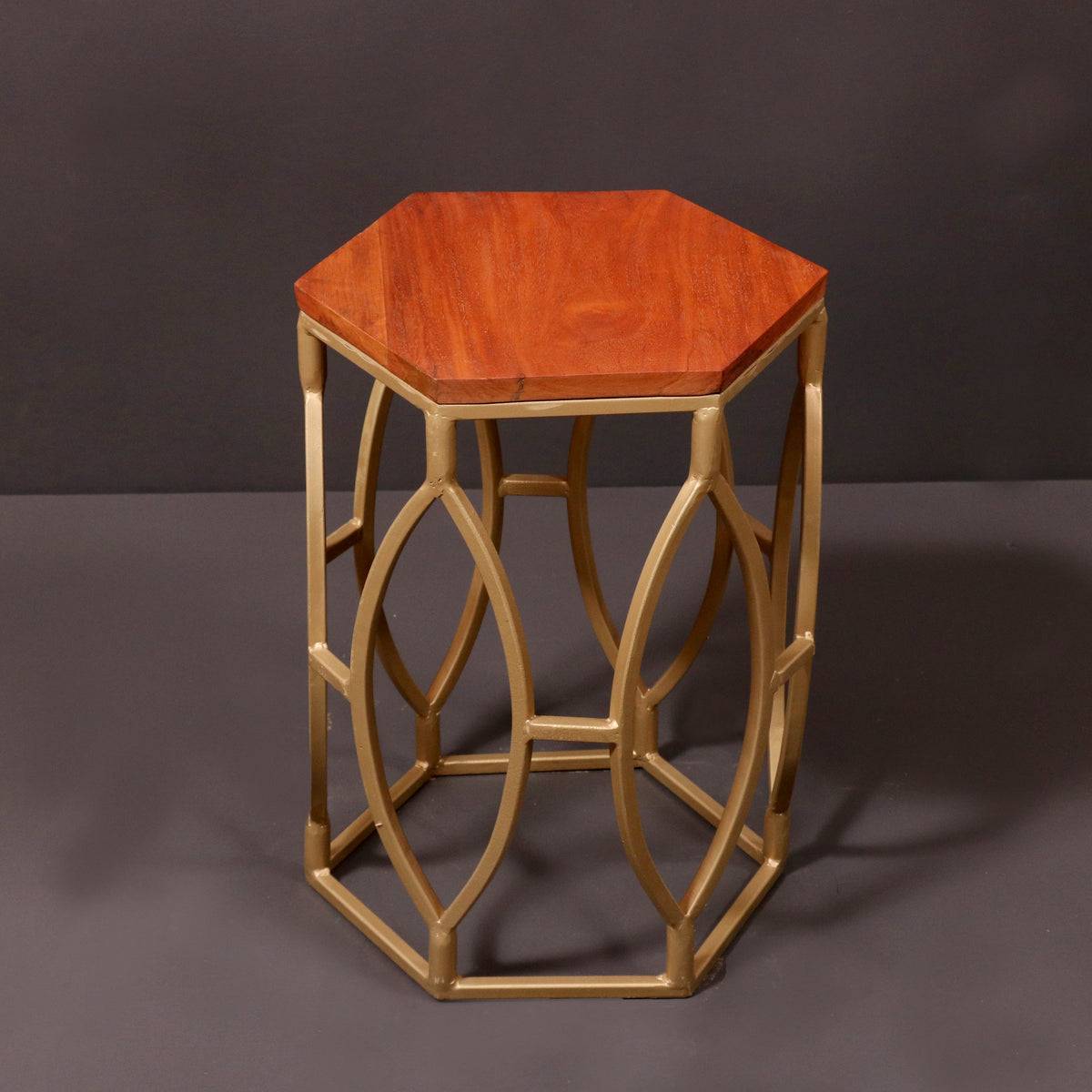 Zelia Hexagonal Gold Side Table — view 1