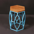 Livia Hexagonal Blue Side Table — view 1