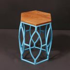 Livia Hexagonal Blue Side Table — view 1