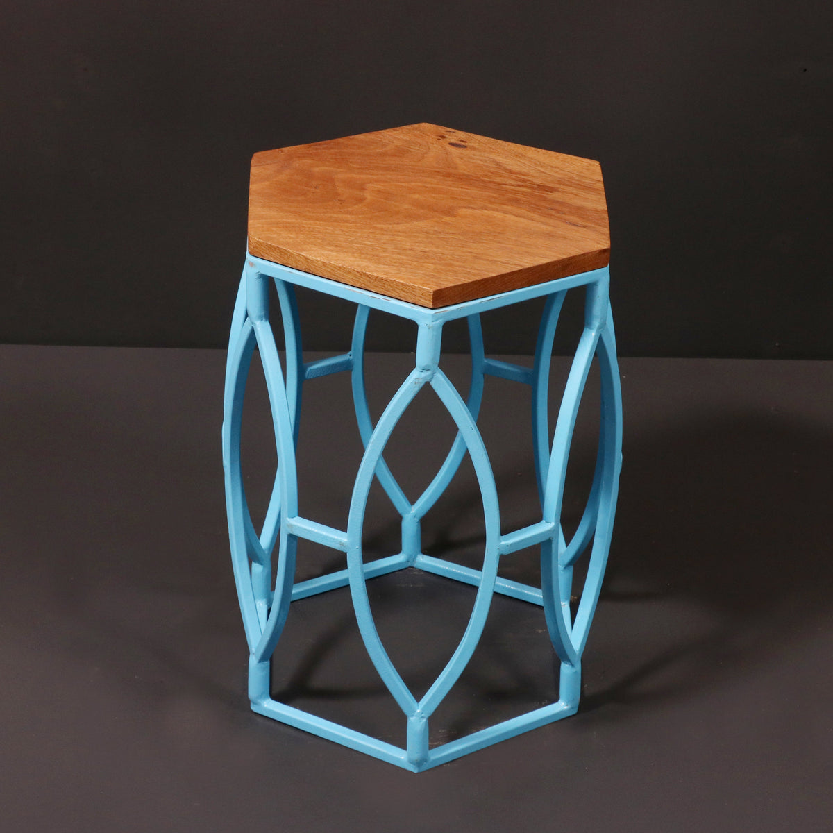Livia Hexagonal Blue Side Table — view 1