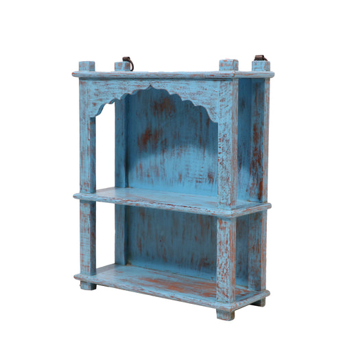 Amara Distressed Blue Wall Shelf — view 1