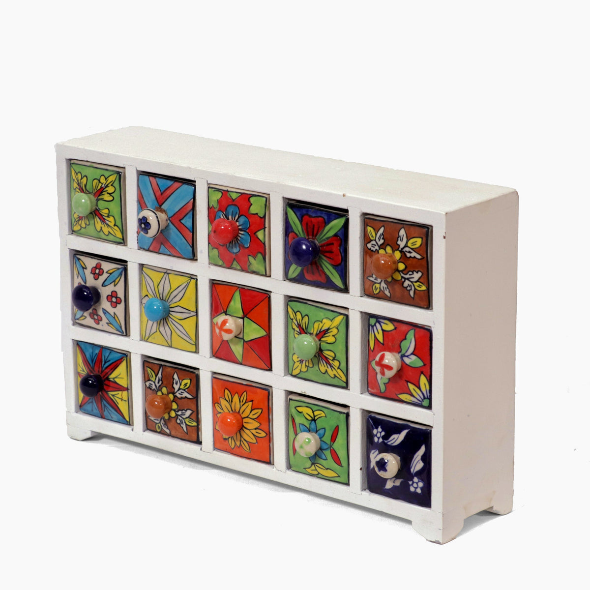Mira 15 Drawer Ceramic Chest - White - product image 3
