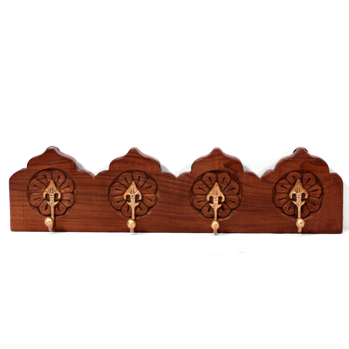 Briar Solid Wood 4-Hook Wall Rack — view 1