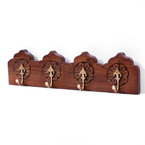 Briar Solid Wood 4-Hook Wall Rack — view 2