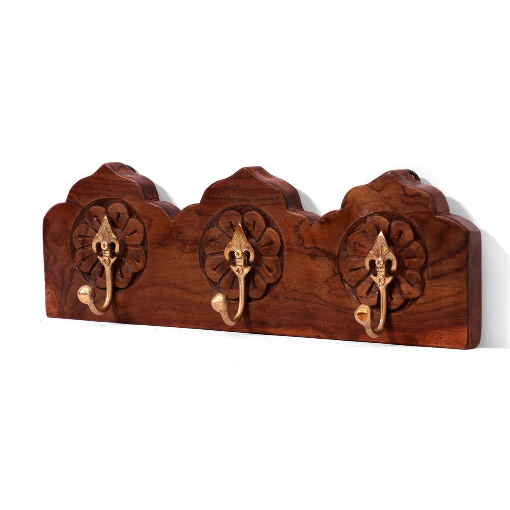 Cora Solid Wood 3-Hook Wall Rack — view 2