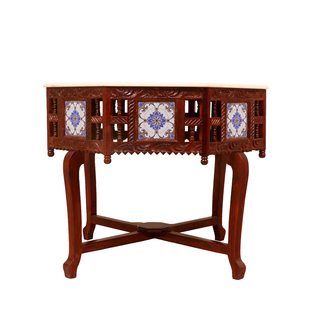 Seren Round White Side Table — view 2