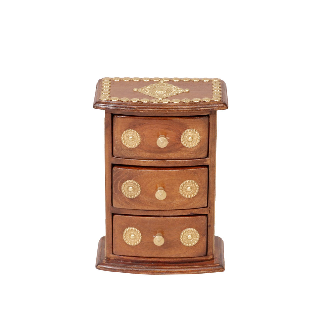 Rafferty Solid Wood 3 Drawer Mini Chest - Brass Detail - product image 3