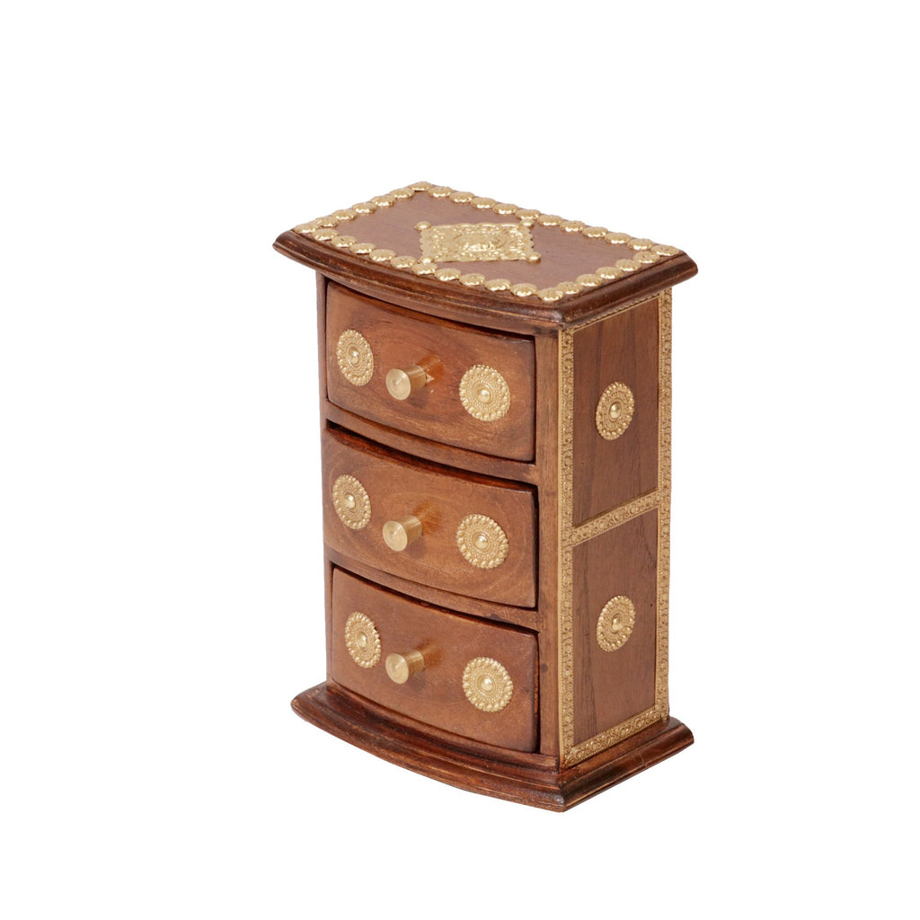 Rafferty Solid Wood 3 Drawer Mini Chest - Brass Detail - product image 2