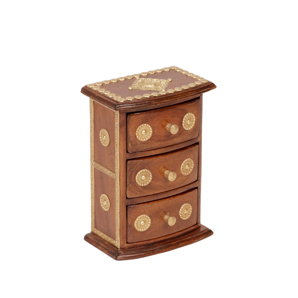 Rafferty Solid Wood 3 Drawer Mini Chest - Brass Detail - product image 4