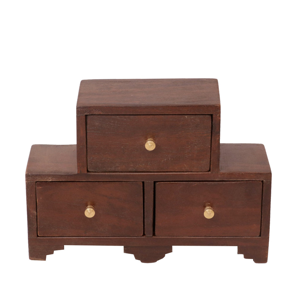 Tiernan Solid Wood Tiered 3 Drawer Chest - Dark - product image 2