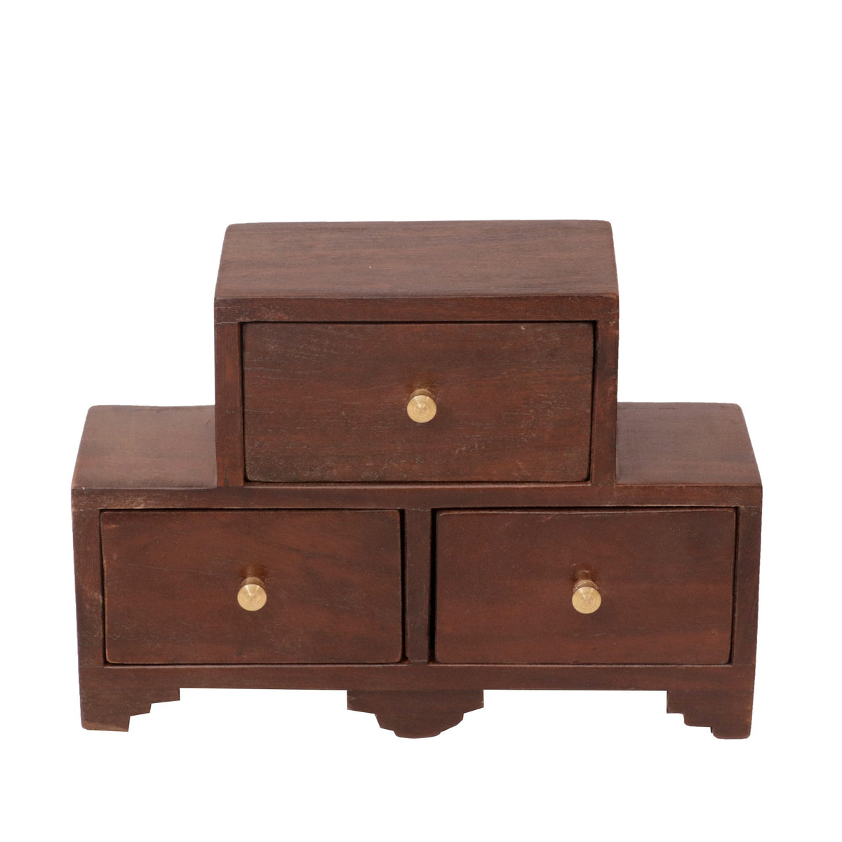 Tiernan Solid Wood Tiered 3 Drawer Chest - Dark - product image 2