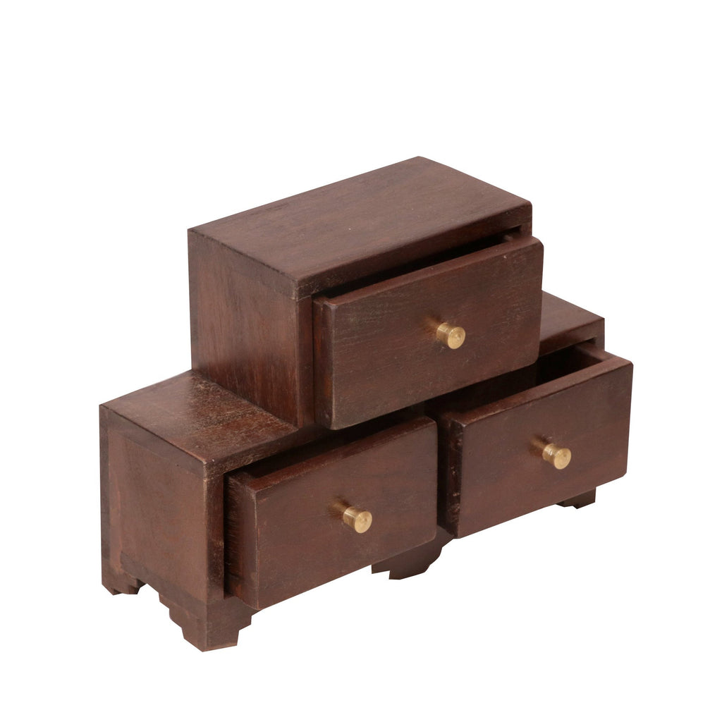 Tiernan Solid Wood Tiered 3 Drawer Chest - Dark - product image 1