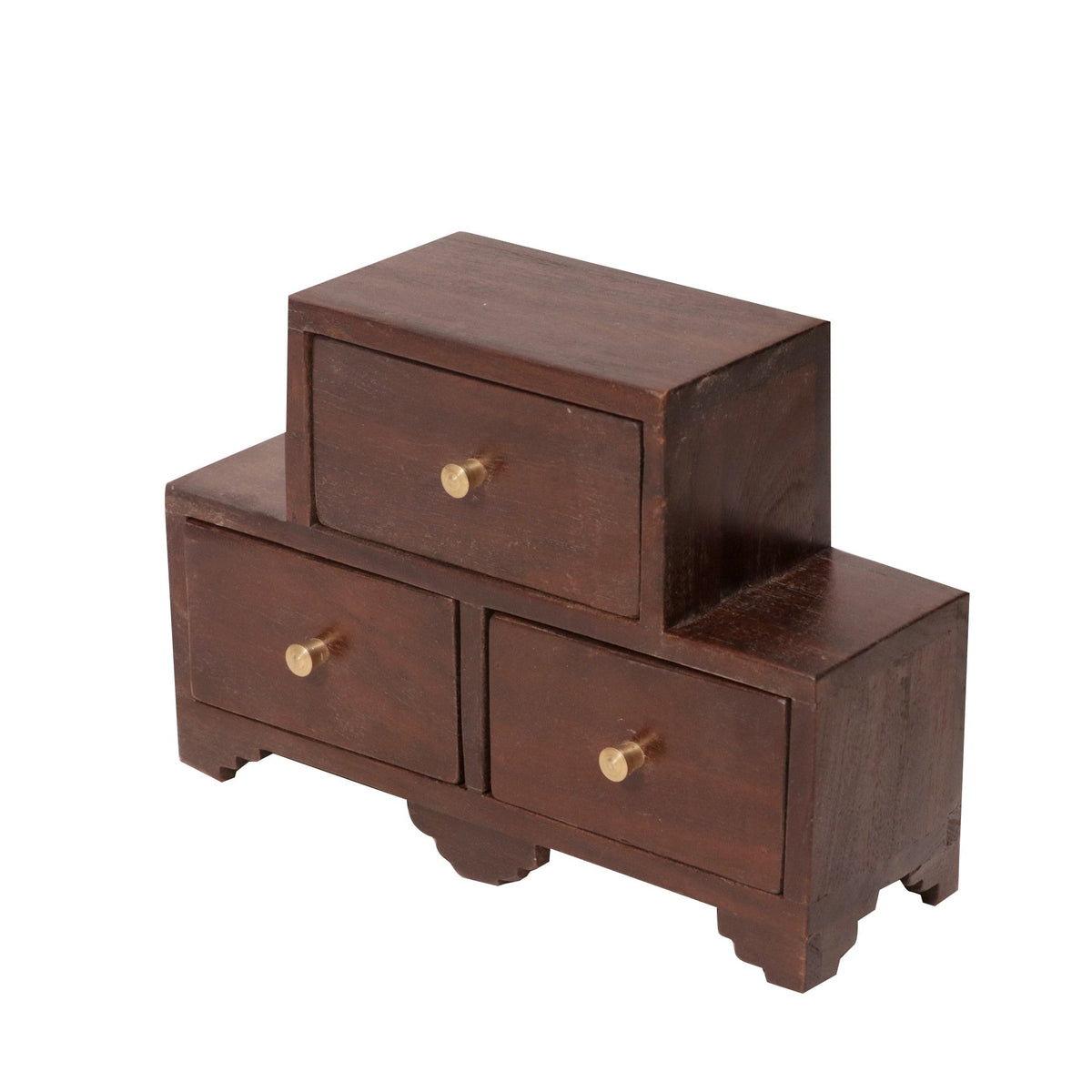 Tiernan Solid Wood Tiered 3 Drawer Chest - Dark - product image 3