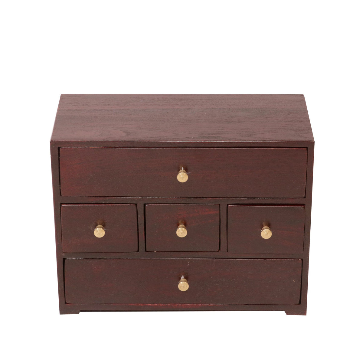 Luca Solid Wood 5 Drawer Desk Chest - Russet - product image 4