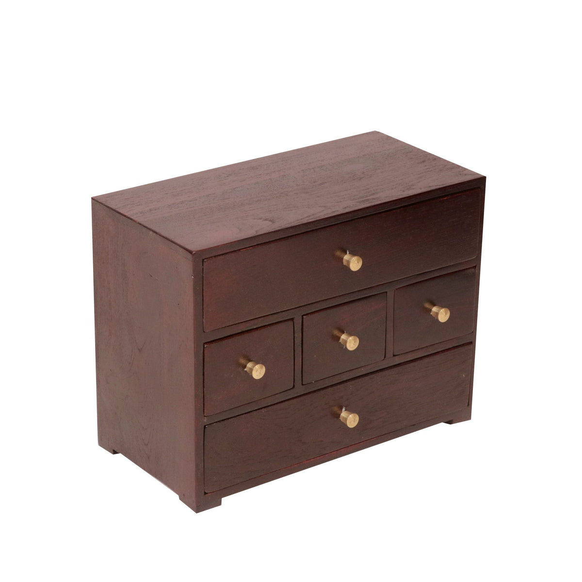 Luca Solid Wood 5 Drawer Desk Chest - Russet - product image 3