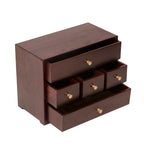 Luca Solid Wood 5 Drawer Desk Chest - Russet - product image 1