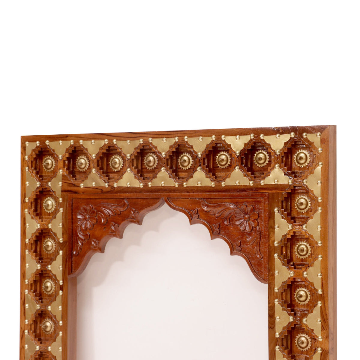 Dahlia Carved Arched Wall Mirror — view 3