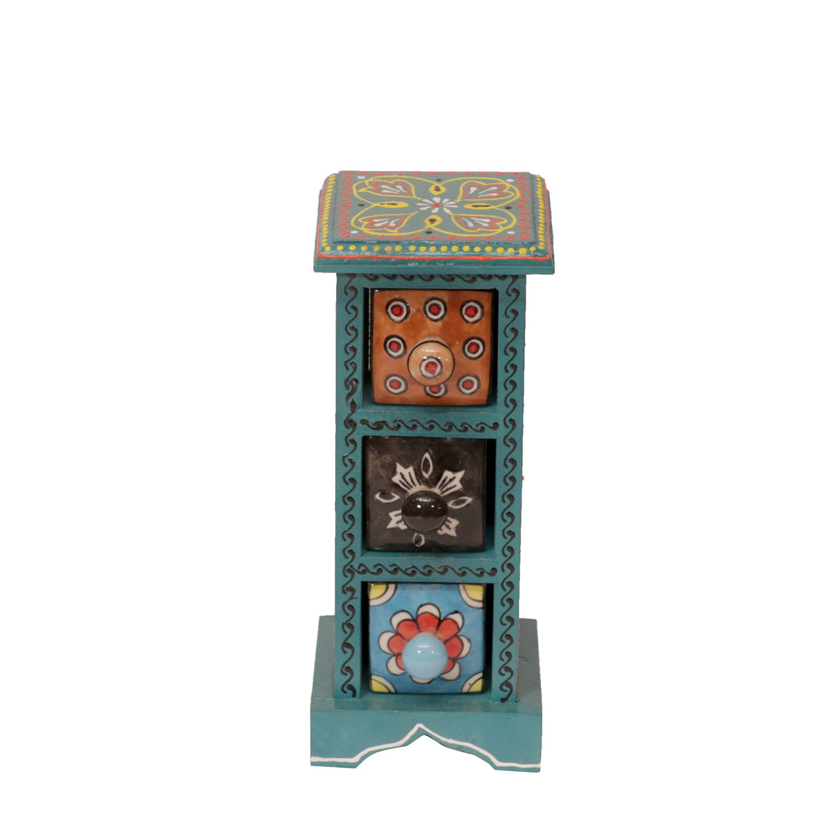 Maren 3 Drawer Ceramic Tower - Teal - product image 4