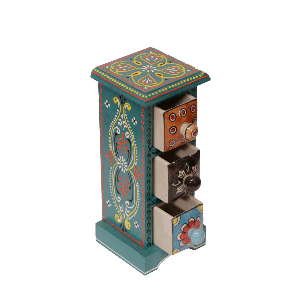 Maren 3 Drawer Ceramic Tower - Teal - product image 1