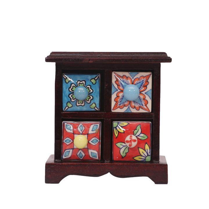 Miniature ceramic Bureau (Mahogany Color) Desk Organizer