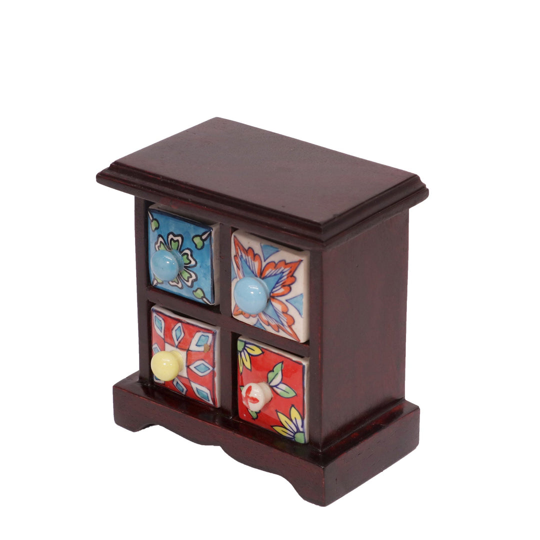 Miniature ceramic Bureau (Mahogany Color) Desk Organizer