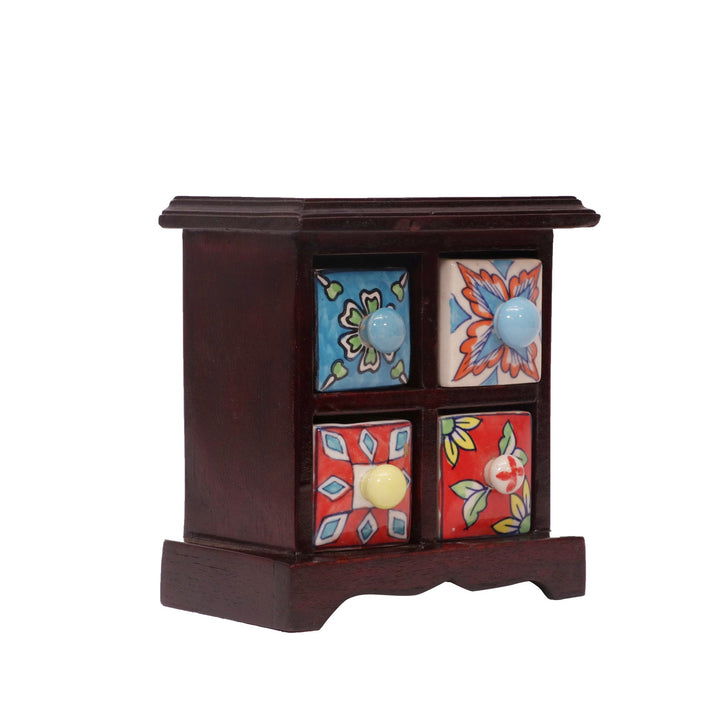Miniature ceramic Bureau (Mahogany Color) Desk Organizer