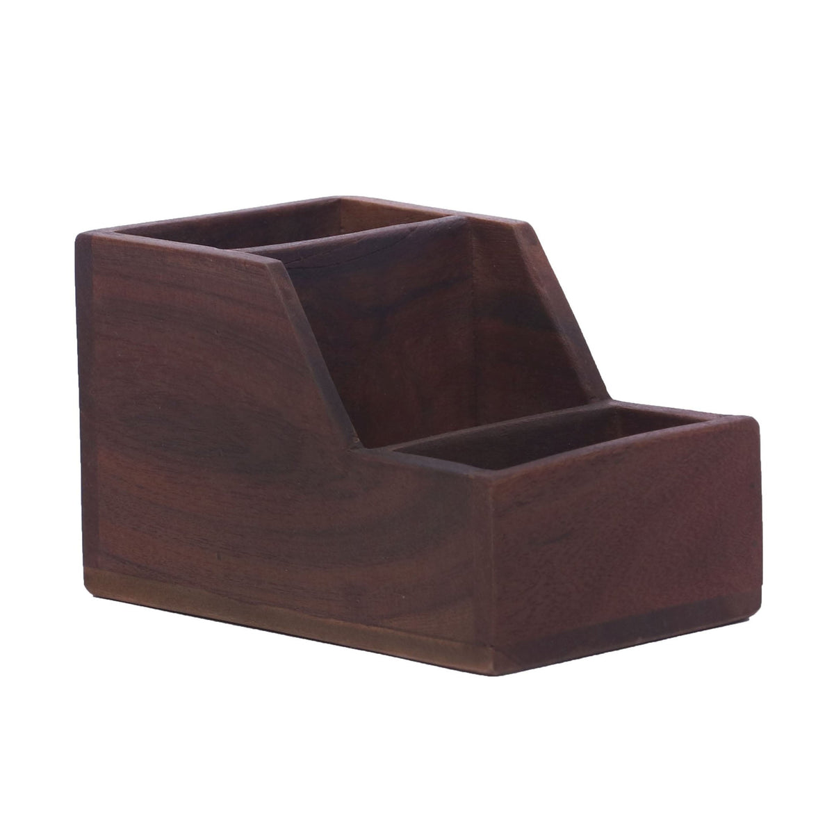 Larkin Solid Wood Sectioned Pen Holder - Dark - product image 3
