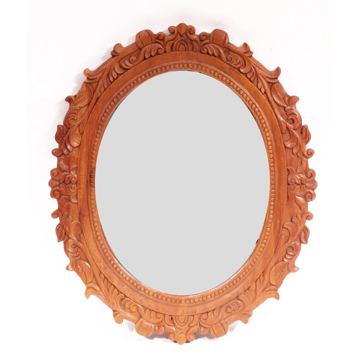 Anais Carved Round Wall Mirror — view 1