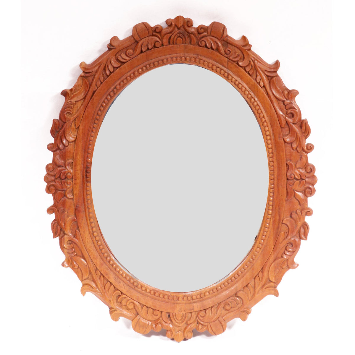 Anais Carved Round Wall Mirror — view 2