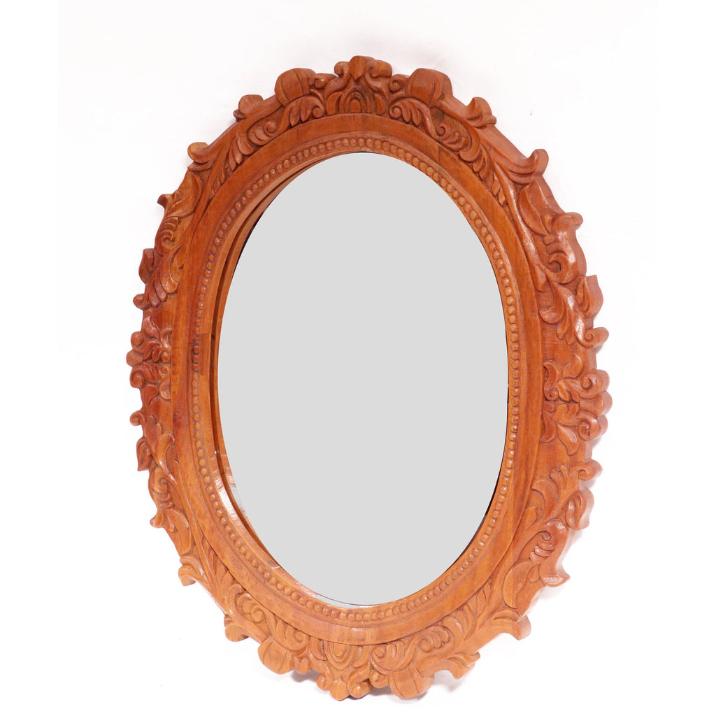Anais Carved Round Wall Mirror — view 3