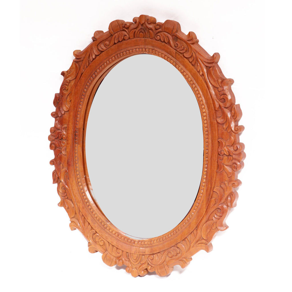 Anais Carved Round Wall Mirror — view 4