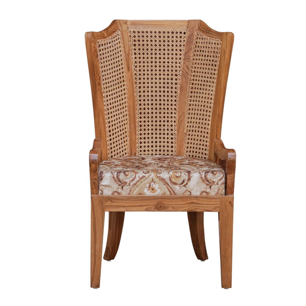 Calista Cane Upholstered Armchair — view 3