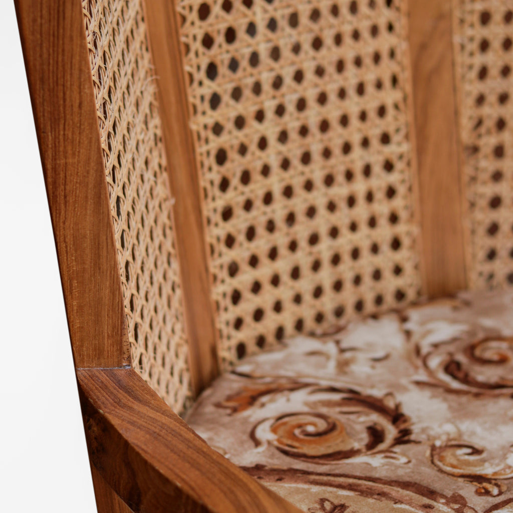 Calista Cane Upholstered Armchair — view 9