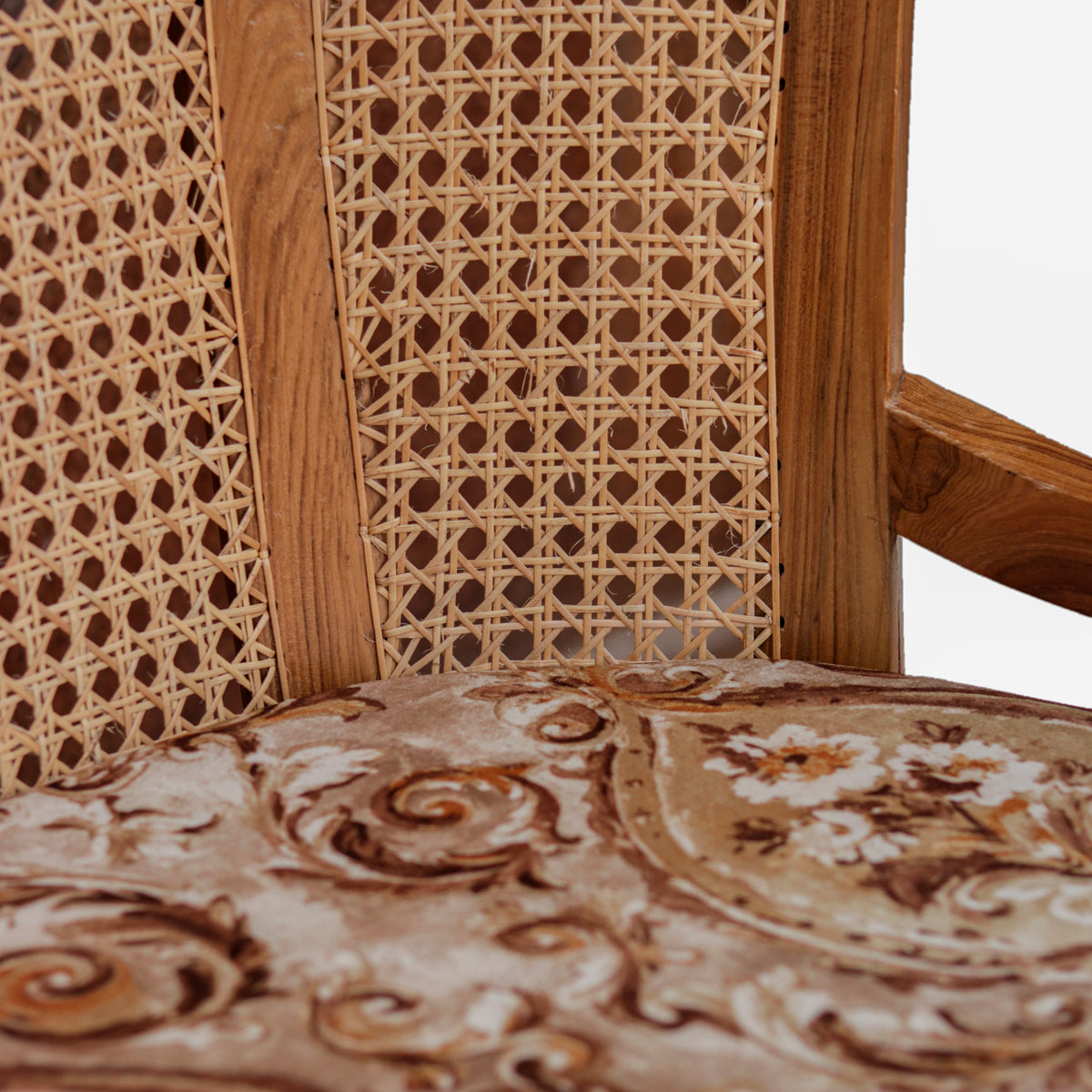 Calista Cane Upholstered Armchair — view 10
