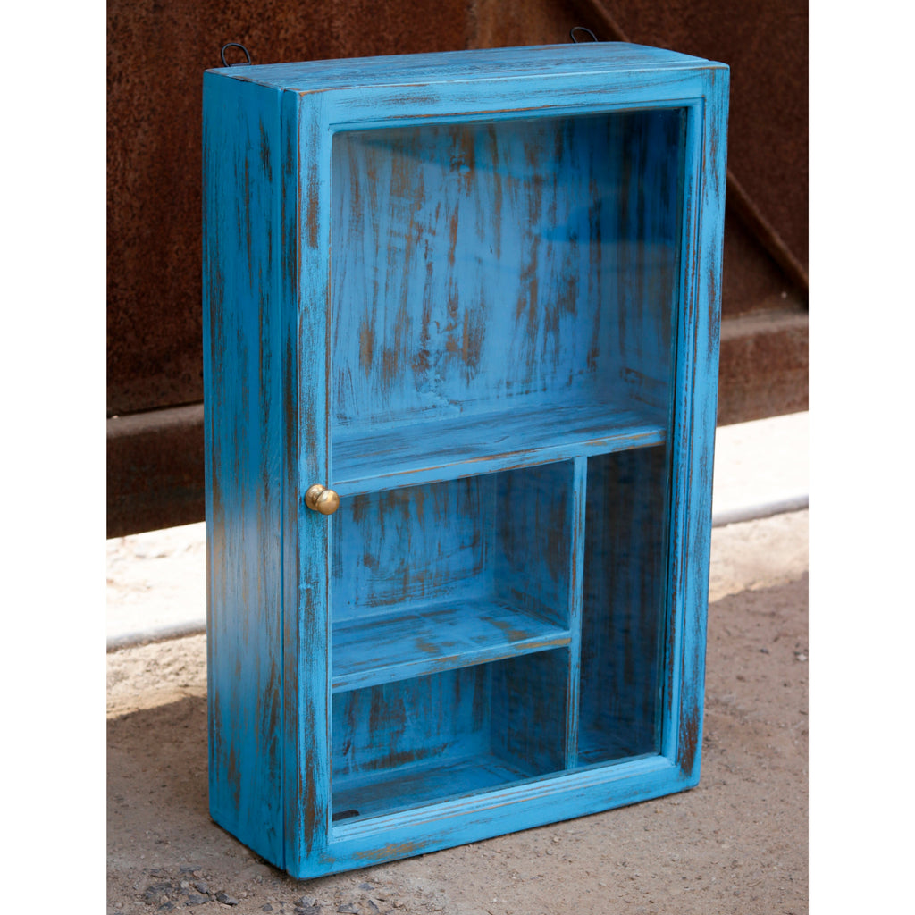 Briar Distressed Blue Wall Cabinet — view 1