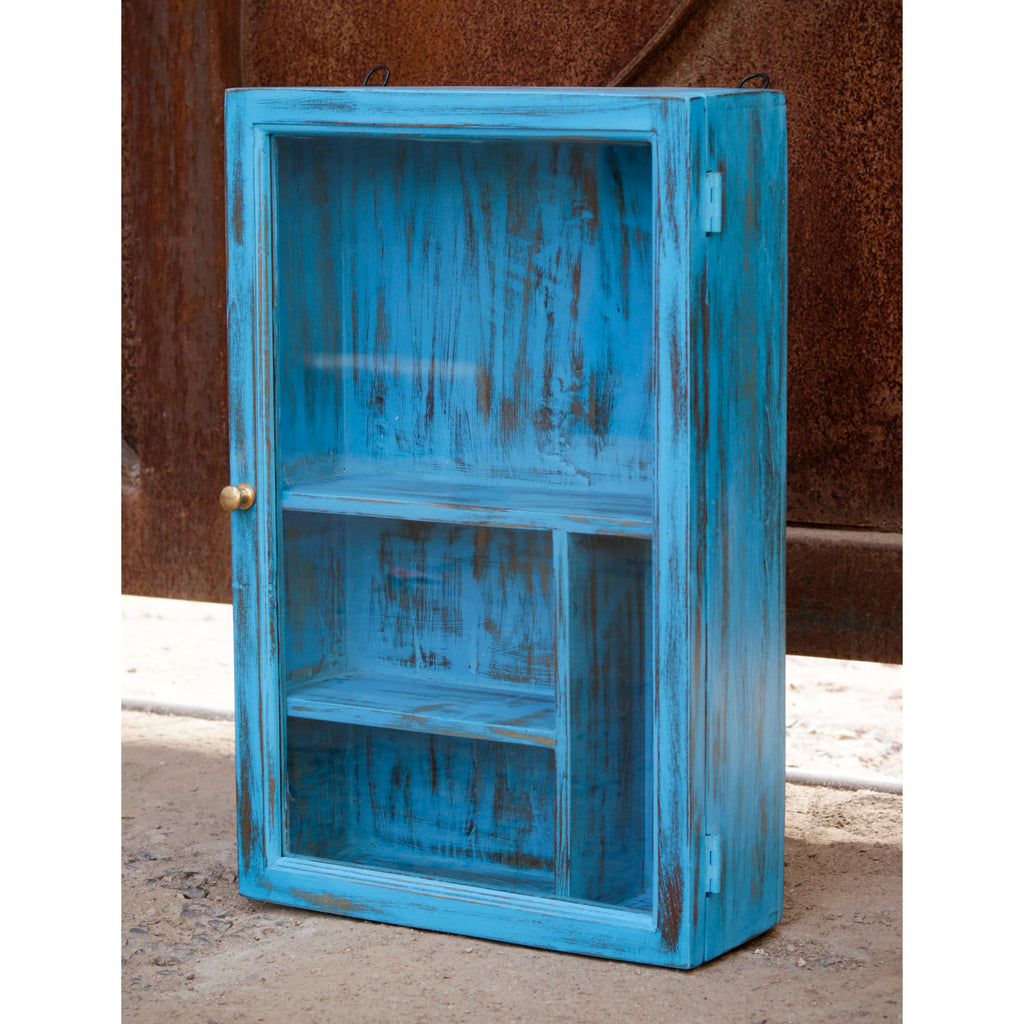 Briar Distressed Blue Wall Cabinet — view 3